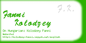 fanni kolodzey business card